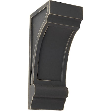Ekena Millwork 4"W x 5"D x 10"H Diane Recessed Wood Vintage Decor Corbel, Black CORWD04X05X10DIBL